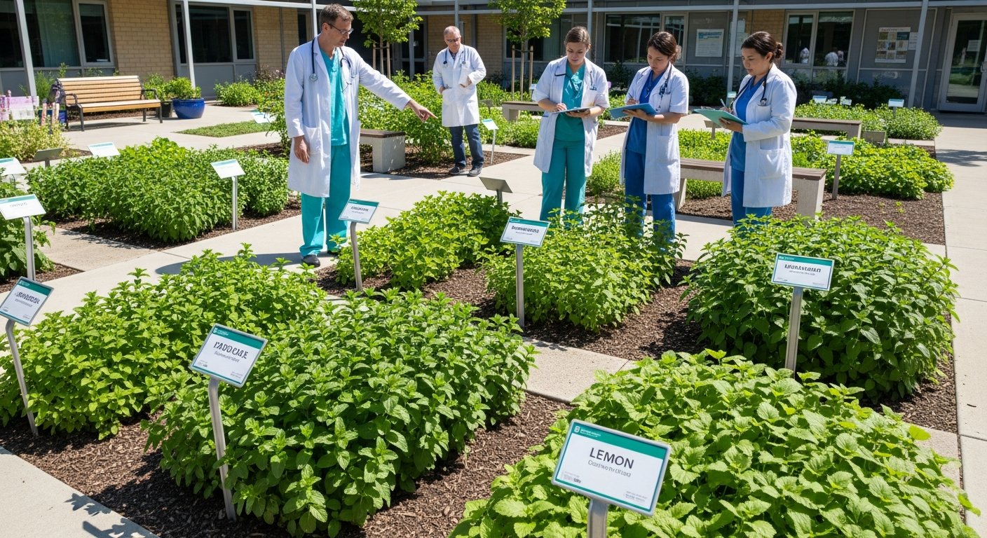 Horto de plantas medicinais em unidade de saúde pública