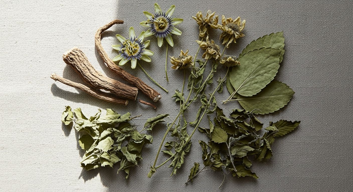 Ervas medicinais para insônia em arranjo natural