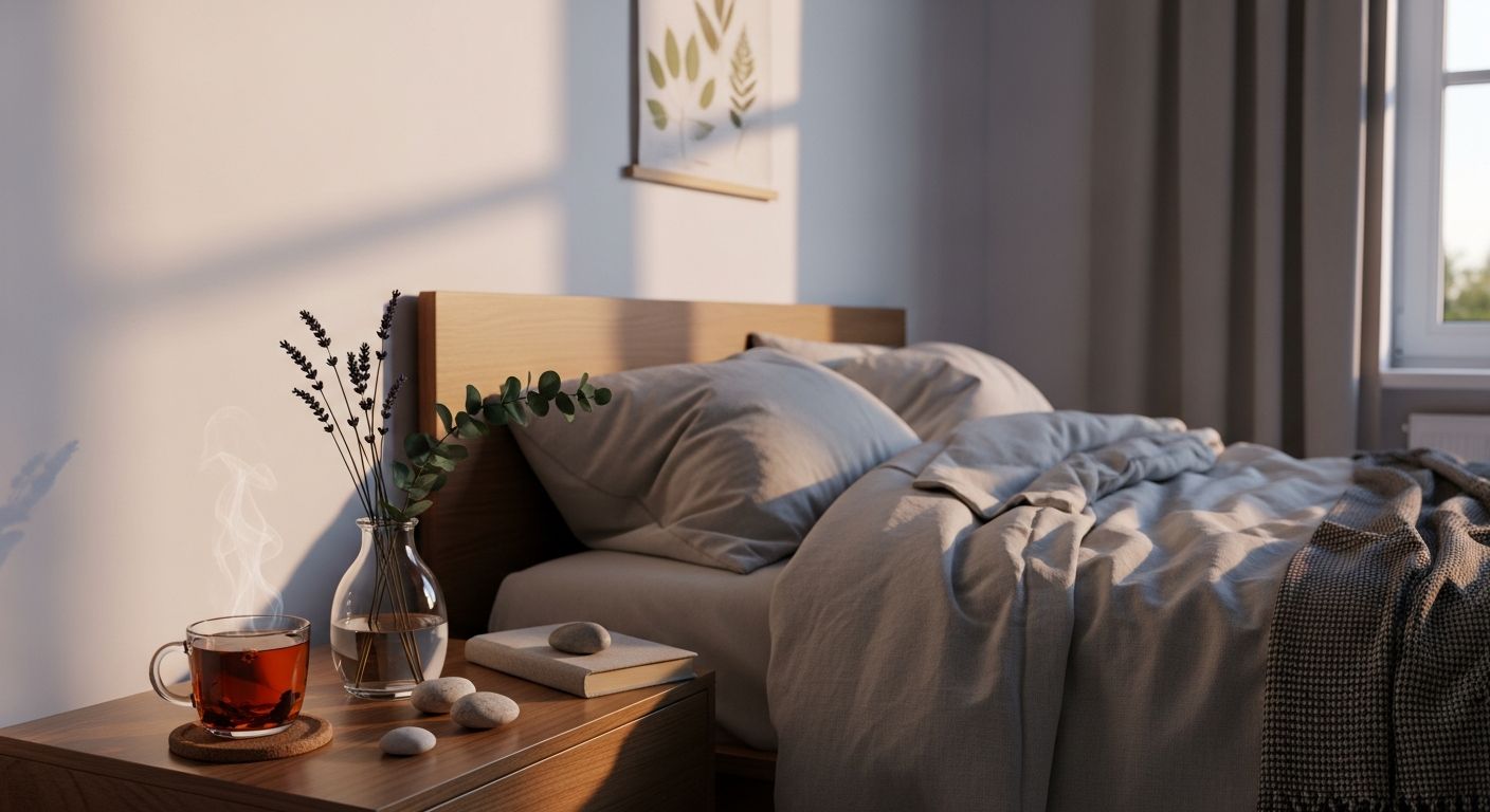 Ambiente de descanso com elementos naturais