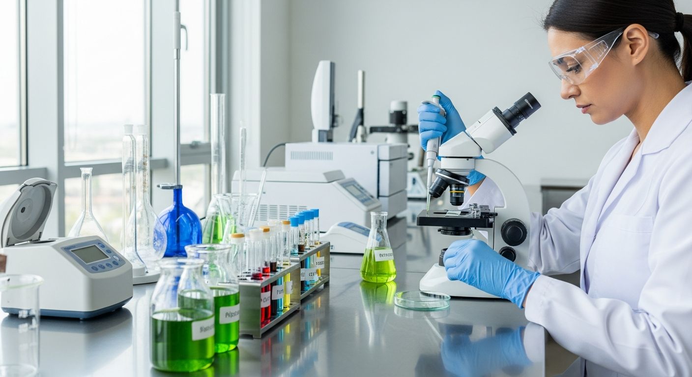 Análise de extratos vegetais em laboratório clínico