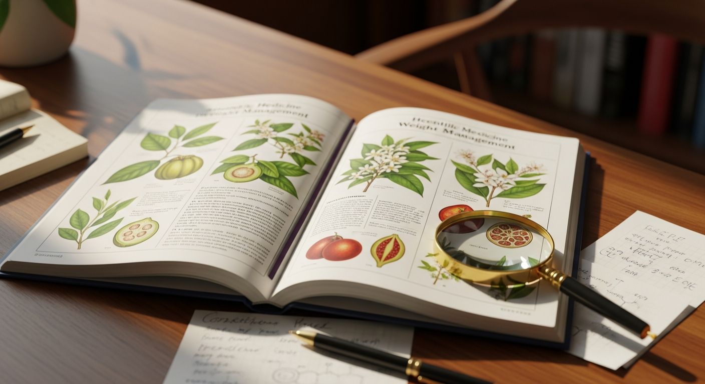 Revista científica aberta com ilustrações botânicas