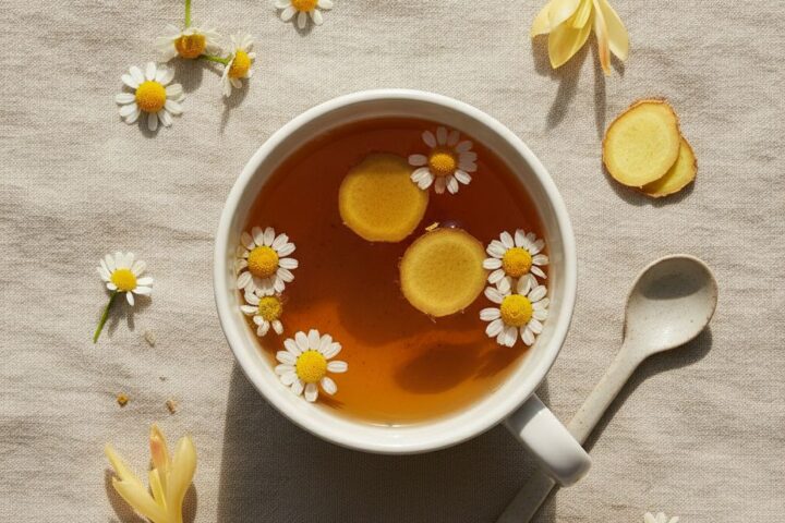 Chá para cólica menstrual com ervas medicinais